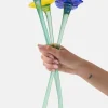New HOFF MOUTHBLOWN CRYSTAL FLOWER YELLOW