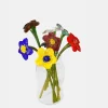New HOFF MOUTHBLOWN CRYSTAL FLOWER YELLOW